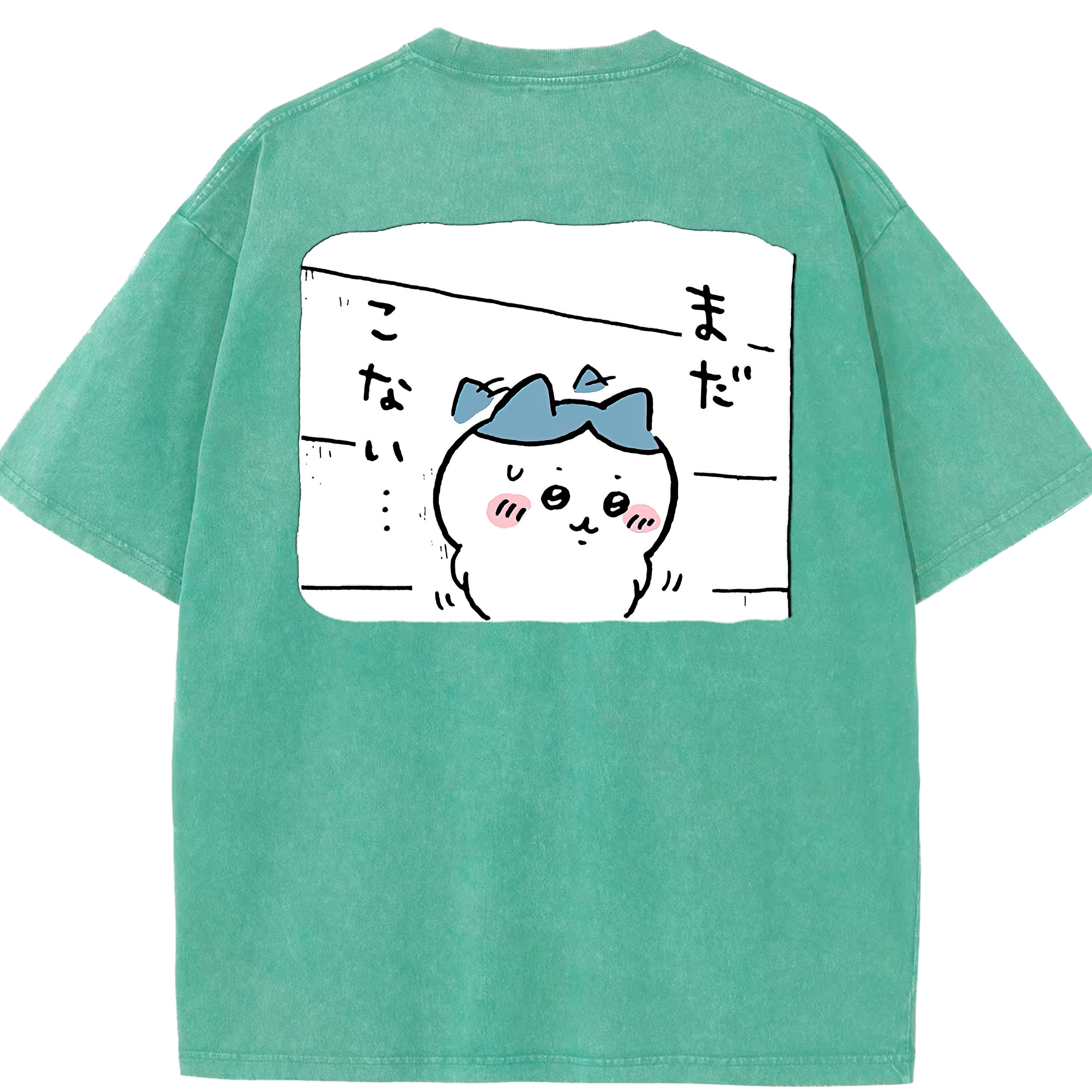（画像用） ちいかわ ハチワレ Chii-kawa hachiware 綿100% ヴィンテージ風 半袖Tシャツ（背面プリント）